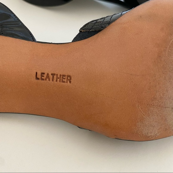 Impo Vintage Black Patent Leather Open Toe Heels Size 8M EXCELLENT CONDITION - Picture 8 of 12